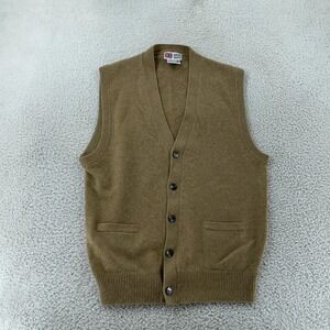 Royal Scott Sweater Vest Mens S/M‎ 100% Lambswool Button Front V-Neck Cardigan